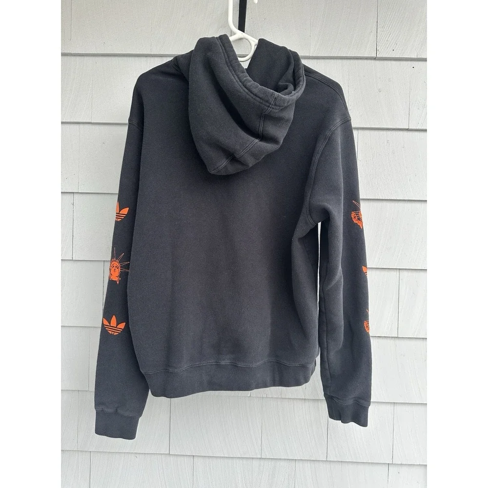 Adidas Originals NYC Graphic‎ Hoodie Black Orange Blue Mens Medium Streetwear
